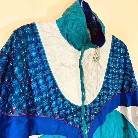 Wilson Advantage Vintage “80’s” Style Bomber Windbreaker Zip Lined Jacket Size L - Picture 4 of 16